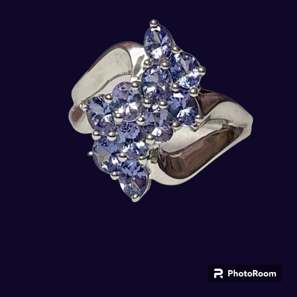 Vintage Natural Tanzanite Waterfall Ring Size 9.75 - Picture 5 of 10
